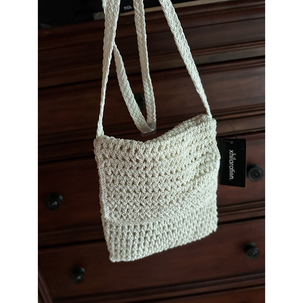Y2K NWT Xhilaration Cream Crochet Crossbody Purse
